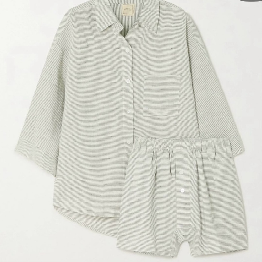 Deiji Studios 03 set in grey and white stripe Size S/M